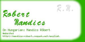 robert mandics business card