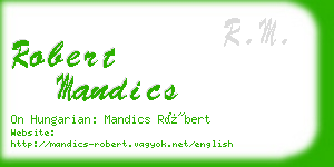 robert mandics business card